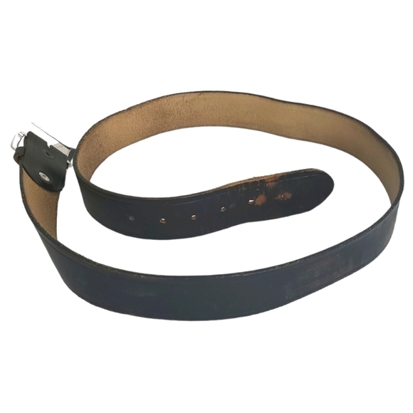 Dutyman Brown Distressed Leather Belt Size 44 - Picture 3 of 6